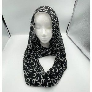 Infinity Black Scarf horseshoe print